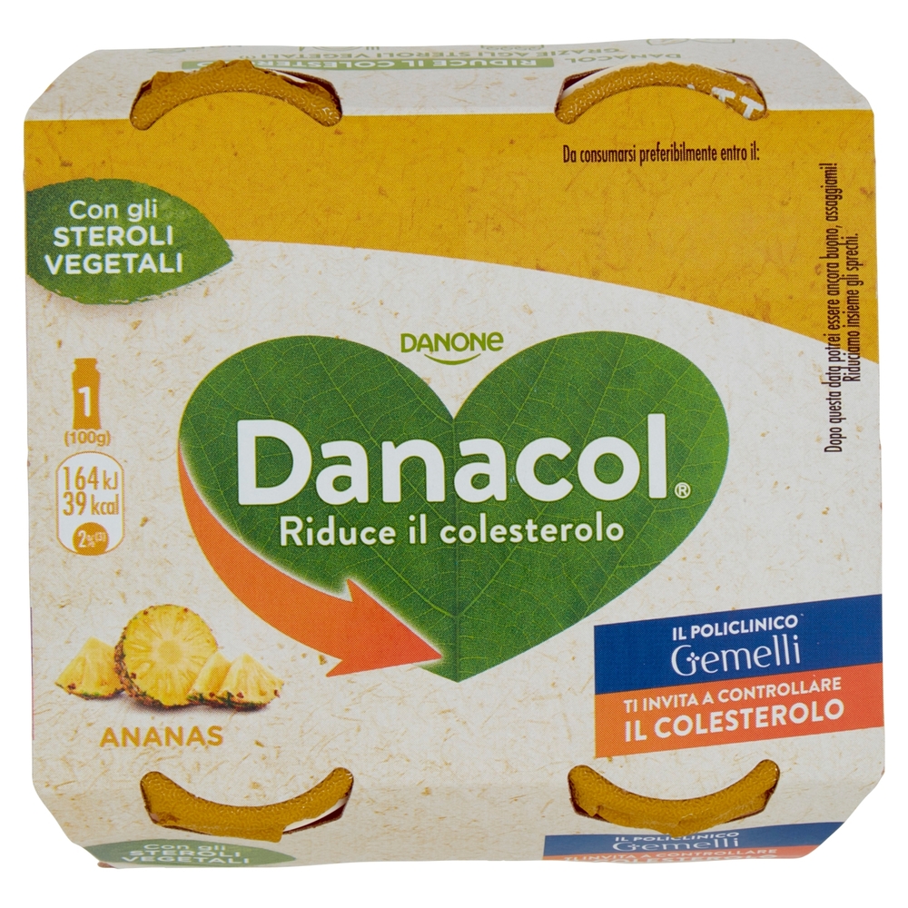 Danacol all'Ananas, 4x100 g